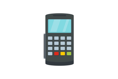 Payment digital bank terminal icon, flat style