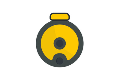 Top view robot vacuum cleaner icon, flat style