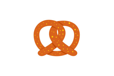 Pretzel icon, flat style