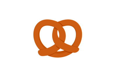 German pretzel icon, flat style