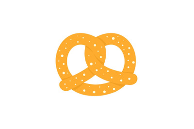 Soft pretzel icon, flat style