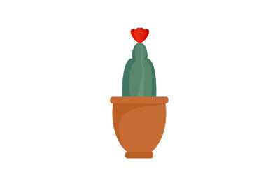 Cactus flower icon, flat style