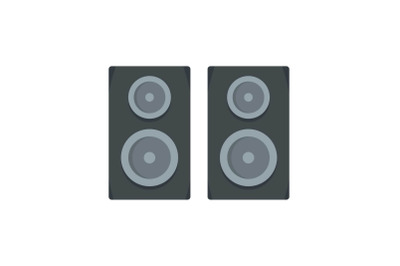 Studio speakers icon, flat style