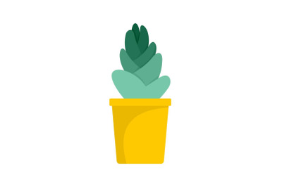 Sand cactus pot icon, flat style