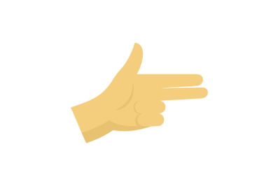 Pistol hand sign icon, flat style