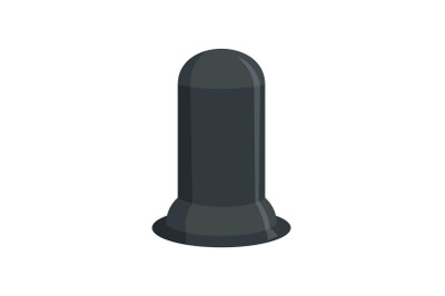 Black condom icon, flat style