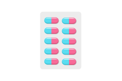 Contraception pills icon, flat style