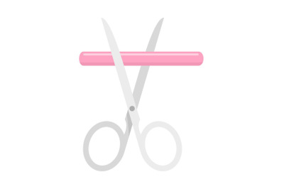 Medicine scissor icon, flat style