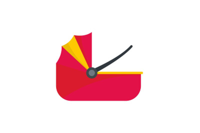 Baby carriage basket icon, flat style