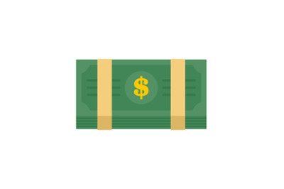 Dollar pack icon, flat style