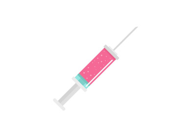 Contraceptive injection icon, flat style