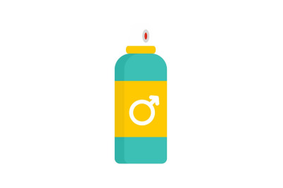 Male contraceptive spray icon, flat style