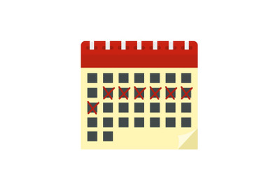 Contraceptive calendar icon, flat style