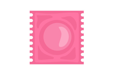 Latex condom icon, flat style