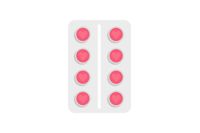 Contraception pill pack icon, flat style