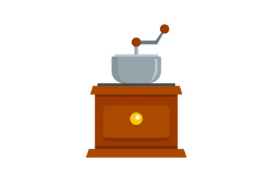 Coffee grinder icon, flat style