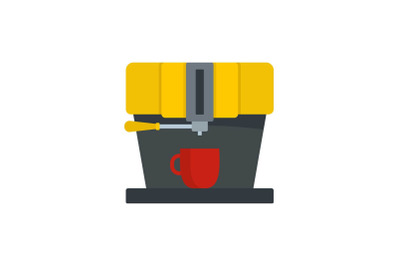Modern coffee machine icon, flat style