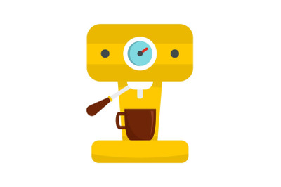 Bar coffee machine icon, flat style