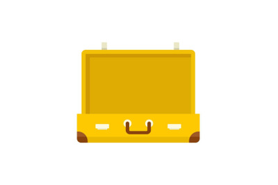 Vintage suitcase icon, flat style