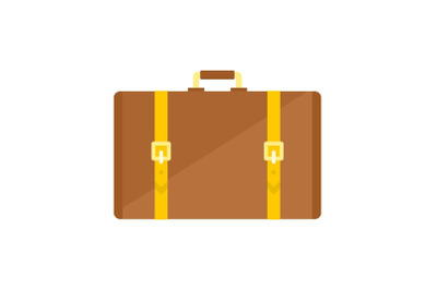 Retro suitcase icon, flat style