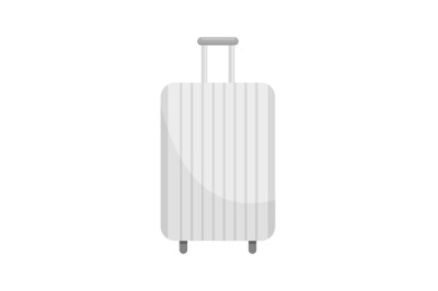 White travel bag icon, flat style