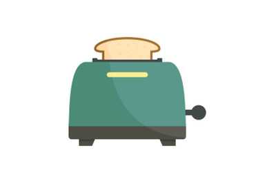 Bread toaster icon, flat style