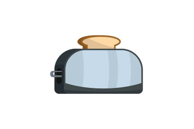Metal toaster icon, flat style