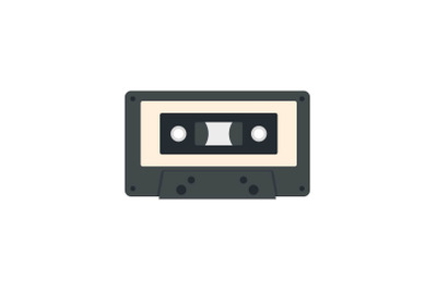 Music casette icon, flat style