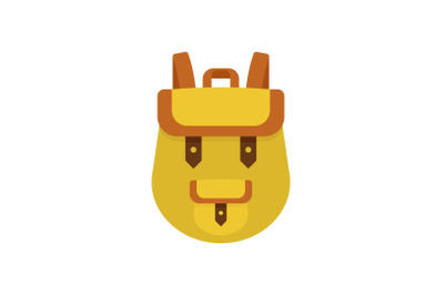 Backpack icon, flat style