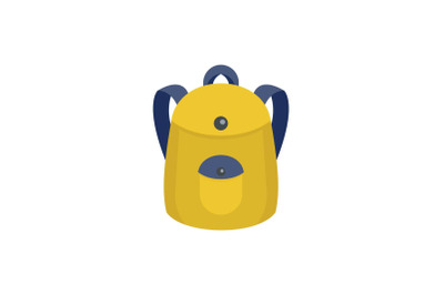 School backpack icon, flat style