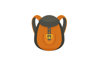 Camp backpack icon, flat style