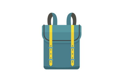 Boy backpack icon, flat style
