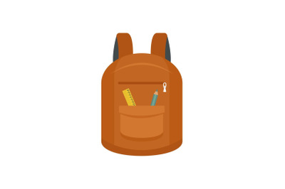 College backpack icon, flat style