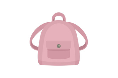 Girl backpack icon, flat style