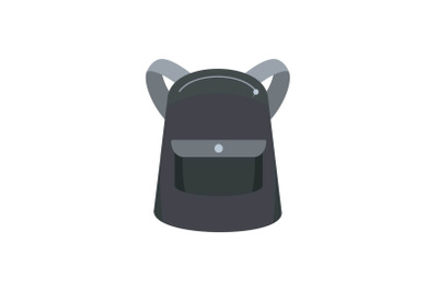 Emmo backpack icon, flat style