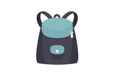 Modern backpack icon, flat style