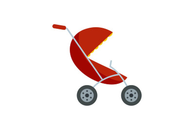 Small pram icon, flat style