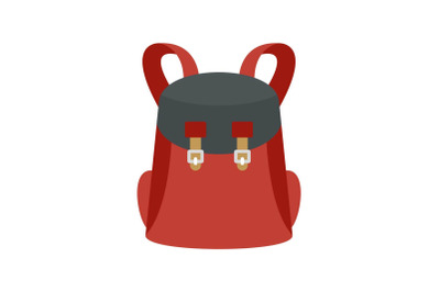 Universal backpack icon, flat style