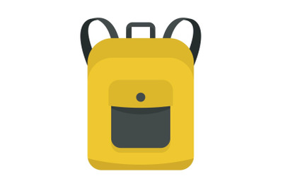 Notebook backpack icon, flat style