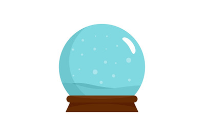 Snow glass ball icon, flat style