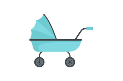 Baby trolley icon, flat style