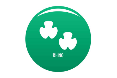 Rhino step icon vector green