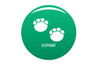 Elephant step icon vector green