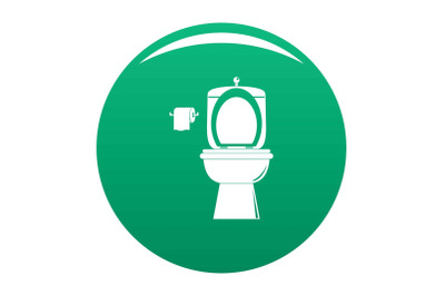 Ceramic toilet icon vector green