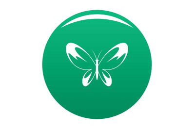 Wide wing butterfly icon vector green