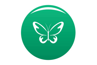 Flying moth icon vector green