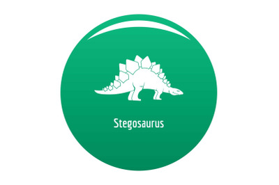 Stegosaurus icon vector green