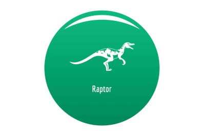 Raptor icon vector green