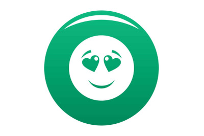 Love smile icon vector green