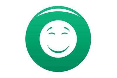 Smile icon vector green